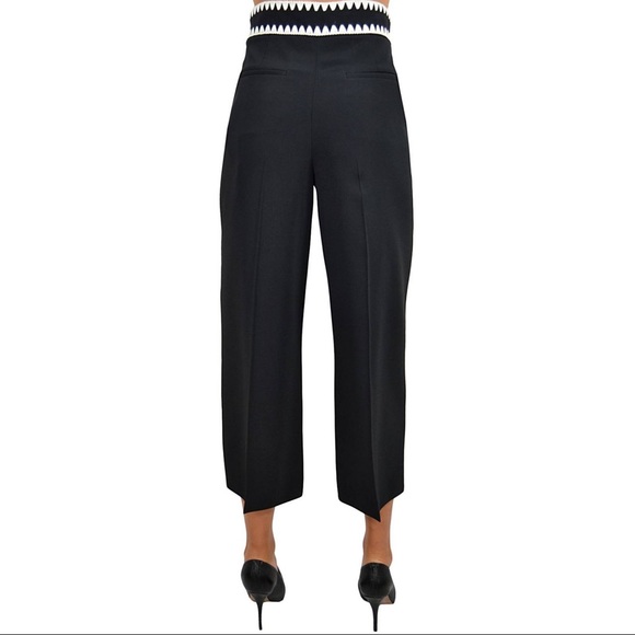 🔥🔥 Red Valentino black wide leg cropped trousers size 8-10 US /46 Italian 🔥🔥 - Picture 3 of 10